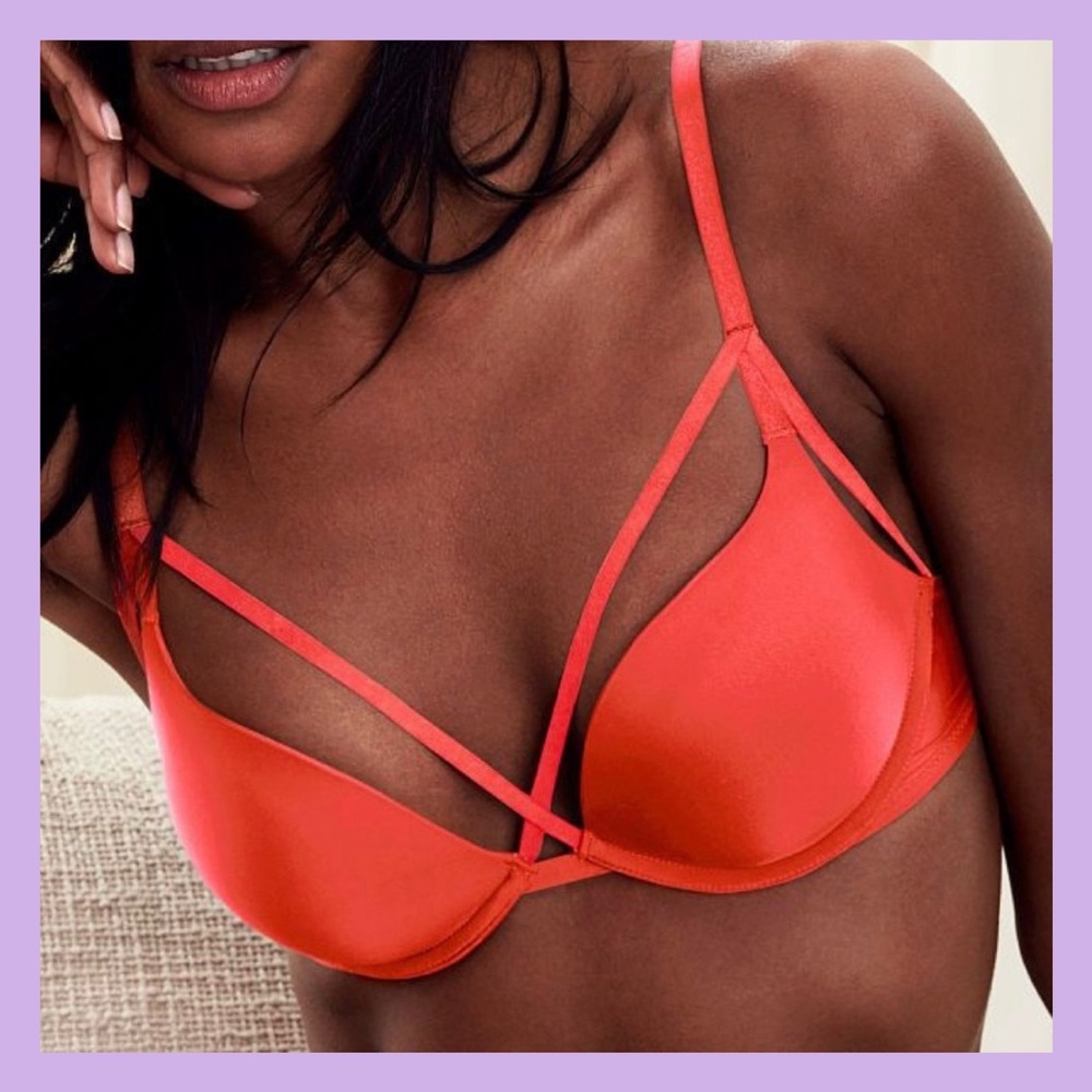 NEW Victoria’s Secret Bright Orange Strappy Bra - Picture 3 of 16